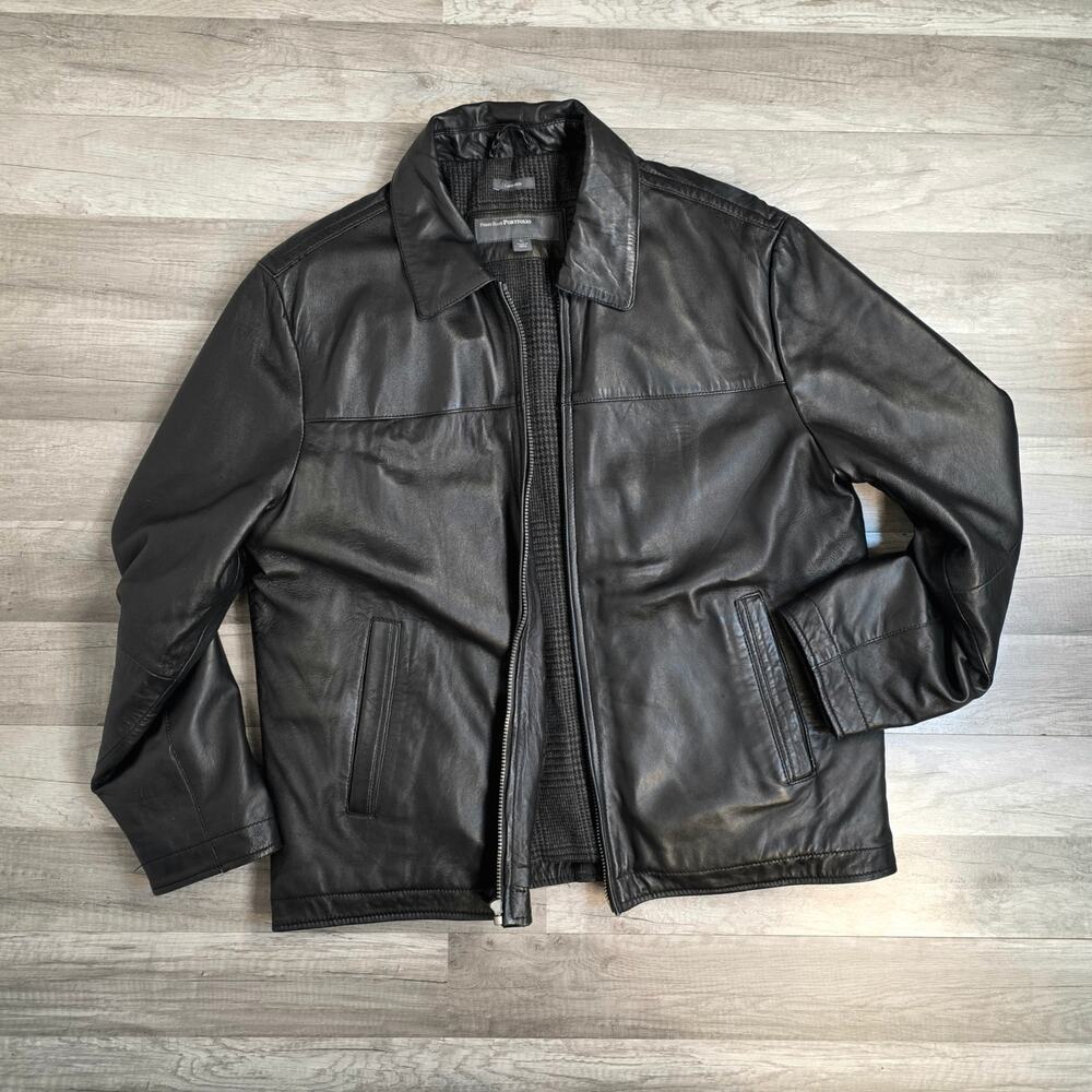Lambskin Leather Jacket Black Men's XL Lined Dark Academia Grunge - Picture 2 of 11